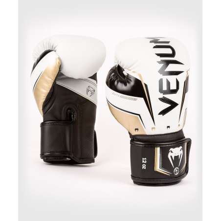 Gants de boxe Venum elite evo blanc or