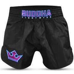Shorts Buddha muay thai old school (noir/violet)