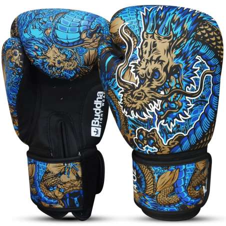Gants de boxe Buddha fantasy dragon (bleu)