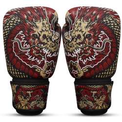 Gants de kick boxing Buddha fantasy dragon (rouge) 2