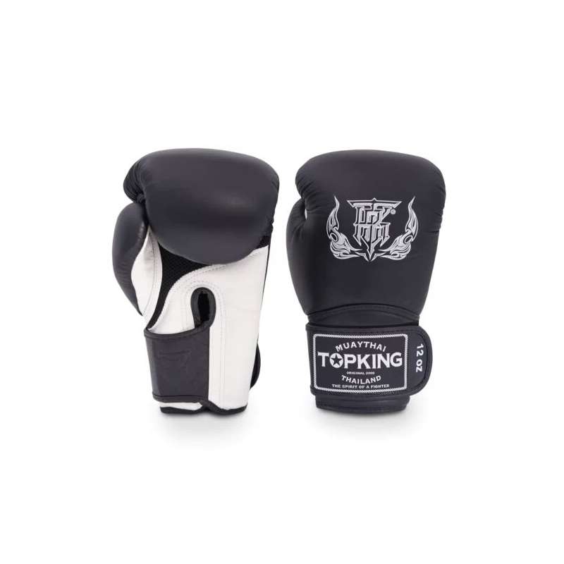 Gants kick boxing TopKing super air (noir/blanc)
