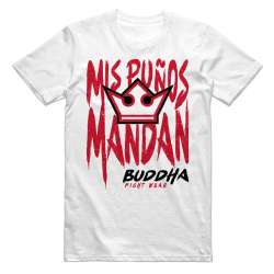 T-shirt My fists rule Buddha blanc